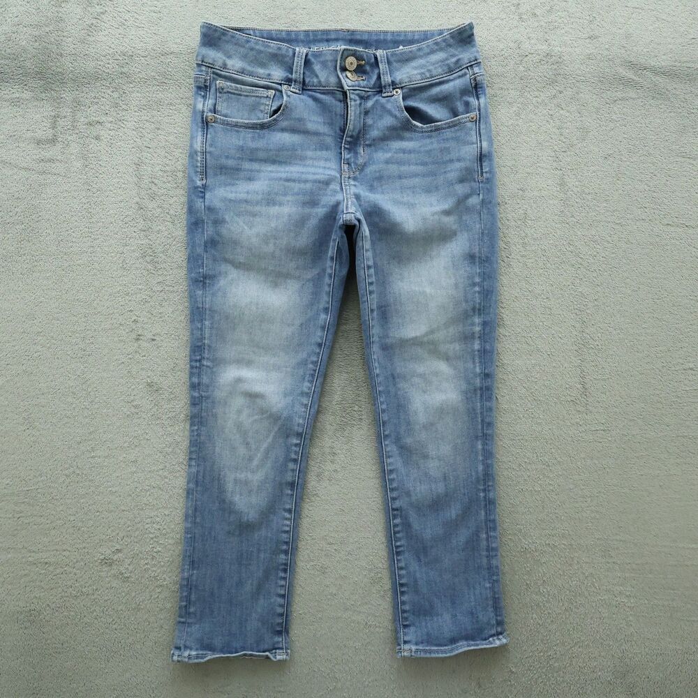 American Eagle Jeans Women's Size 6R Blue Mid-Rise Artist Crop Denim 24" Inseam
